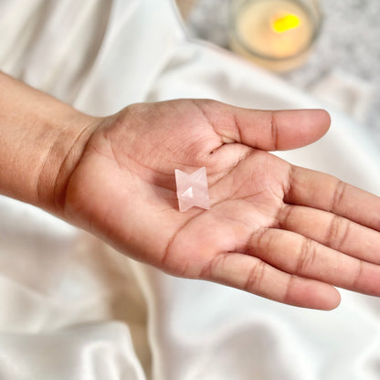 Rose Quartz Merkaba Carving