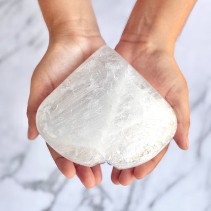 Clear Quartz XXL Heart Carving