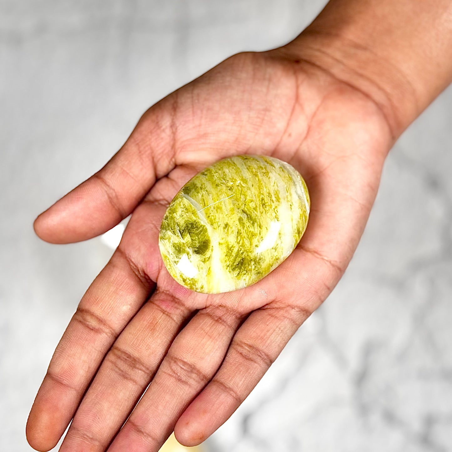 Serpentine Palm Stone | Natural Polished Stone