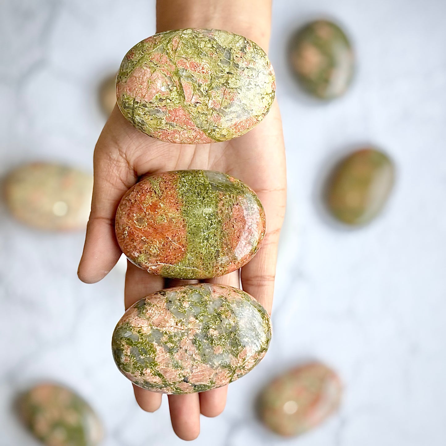 Unakite Palm Stone